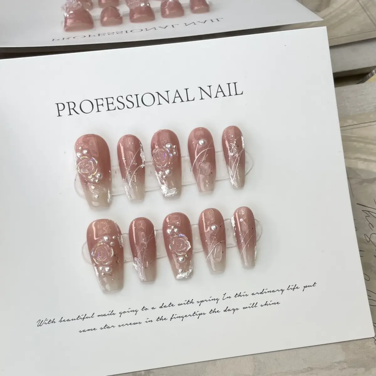 10Pcs Moonlit Tides – Long Ballerina Blue Press‑On Gel Nails with 3D Moon & Rhinestones | Nails Luxe - Image 21
